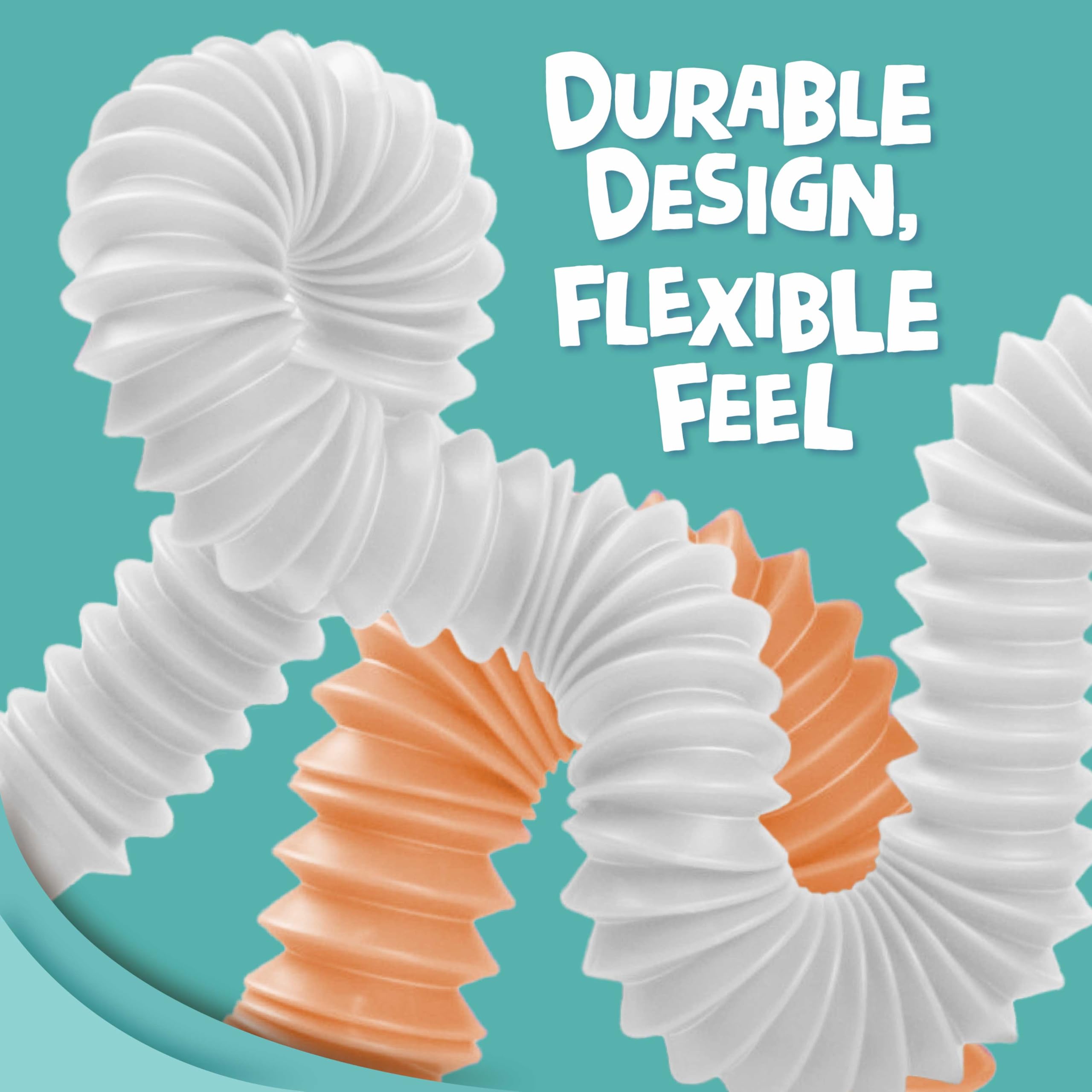 BUNMO Stocking Stuffers for Kids - Pop Tubes - Sensory Toys - Toddler Toys - Imaginative Play & Stimulating Creative Learning - Stocking Stuffers for Toddlers - 4 Pack Large