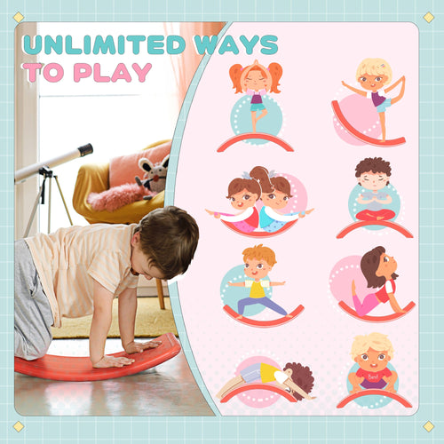 Balance Board Montessori Toy for Kids Ages 3-6 - Red